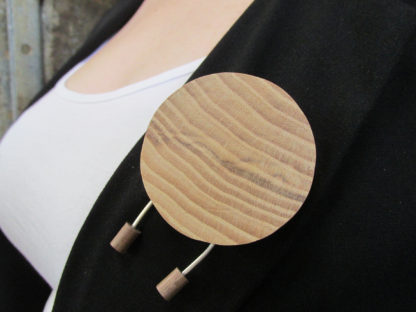 hand made wood turned brooch