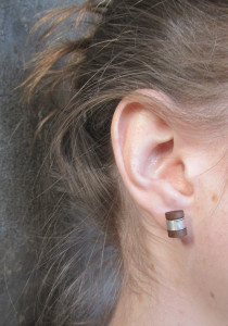 hand made wood turned stud earrings