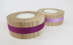 hand made wood turned tealight holders